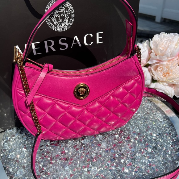 NWT VERSACE LEATHER QUILTED HOBO BAG - Picture 4 of 12